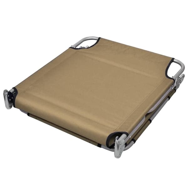 vidaXL Solsäng med nackstöd hopfällbar taupe