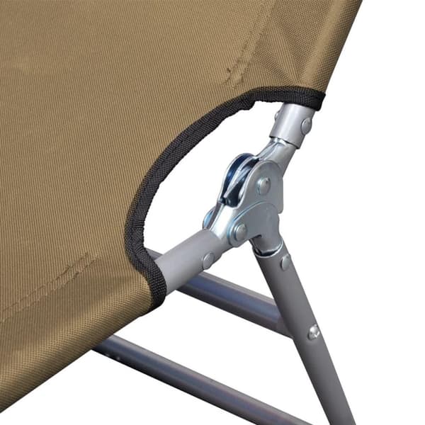 vidaXL Solsäng med nackstöd hopfällbar taupe