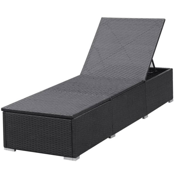 vidaXL Solsäng med dyna konstrotting svart