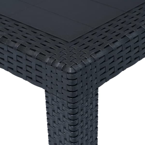 vidaXL Trädgårdsbord 79x79x72 cm plastrotting antracit