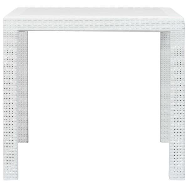 vidaXL Hagebord 79x79x72 cm plast rottingdesign hvit