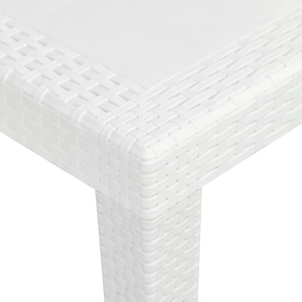 vidaXL Hagebord 79x79x72 cm plast rottingdesign hvit