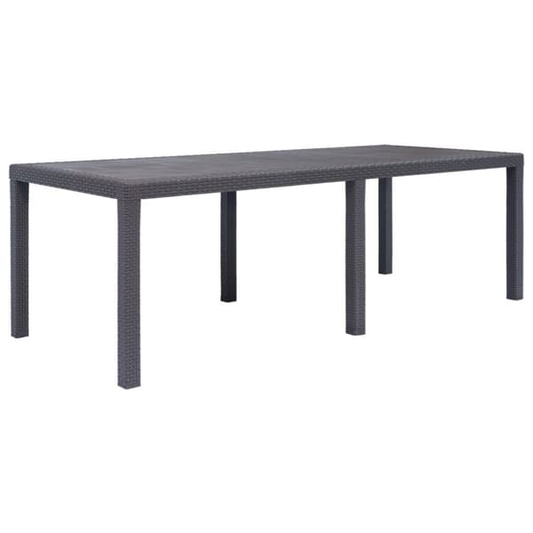 vidaXL havebord 220 x 90 x 72 cm plastik rattanlook brun
