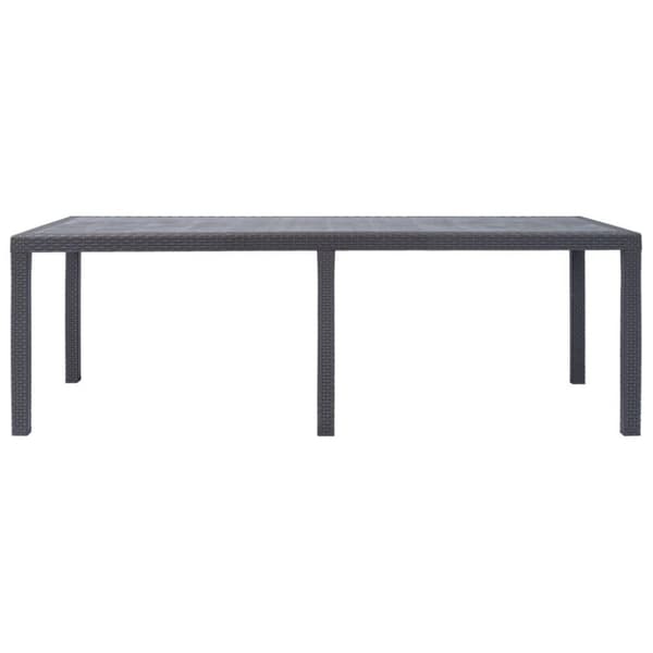 vidaXL Hagebord 220x90x72 cm plast rottingdesign brun