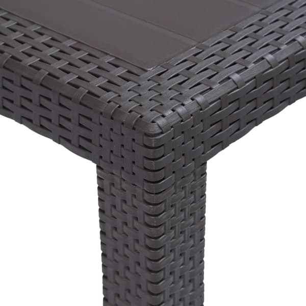 vidaXL Hagebord 220x90x72 cm plast rottingdesign brun