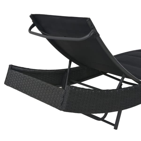 vidaXL liggestol polyrattan og textilene sort