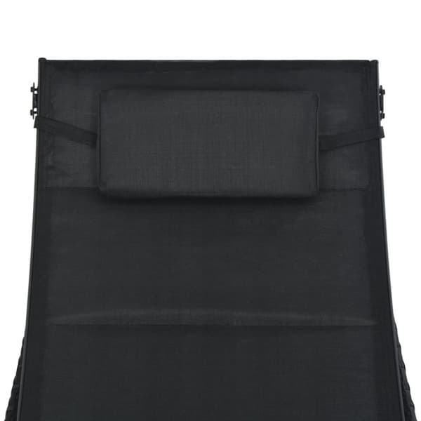 vidaXL liggestol polyrattan og textilene sort