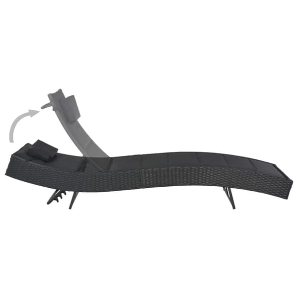 vidaXL liggestol polyrattan og textilene sort