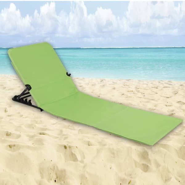 HI Sammenleggbar strandmatte med ryggstøtte PVC grønn