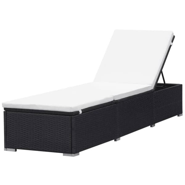 vidaXL Solsenger med puter 2 stk polyrotting svart