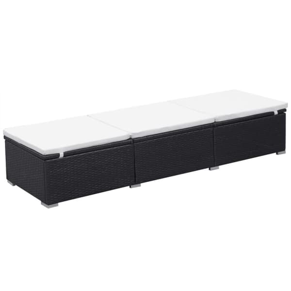 vidaXL Solsenger med puter 2 stk polyrotting svart