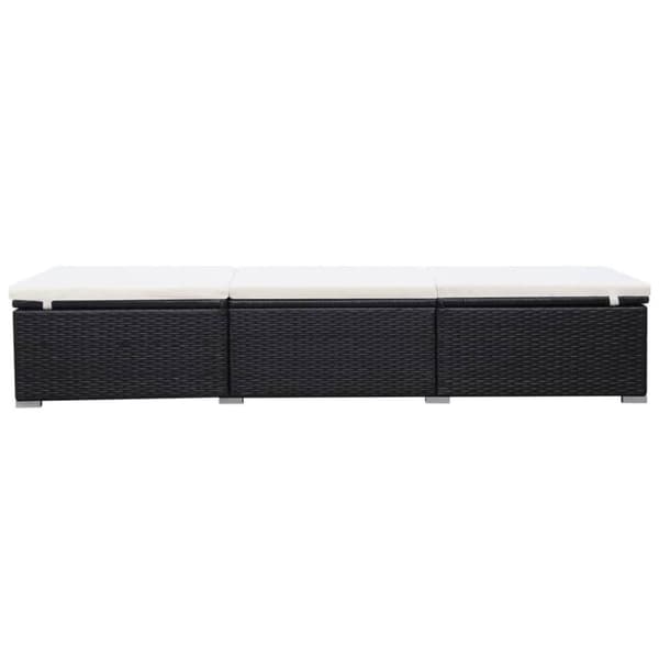 vidaXL Solsenger med puter 2 stk polyrotting svart