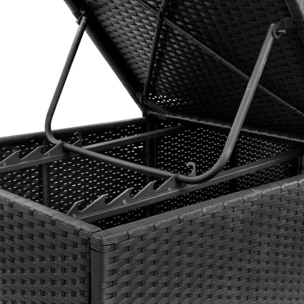 vidaXL Solsenger med puter 2 stk polyrotting svart