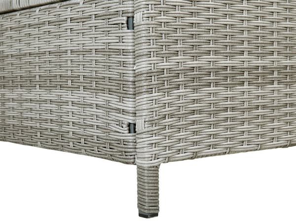 Grå havestol i polyrattan 200 x 65 cm med justerbar rygpude