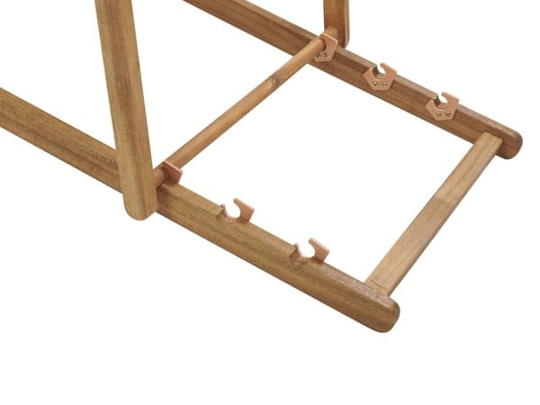 Trädgård Solstol Beige Tyg Nackstödsdyna Tillbakalutande Hopfällbar Ljusträ Ram Akaciaträ