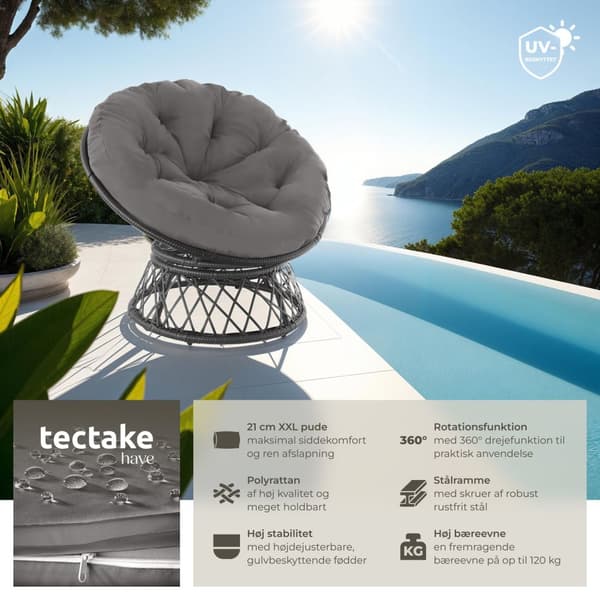 Polyrattan havestol Gargano - sort