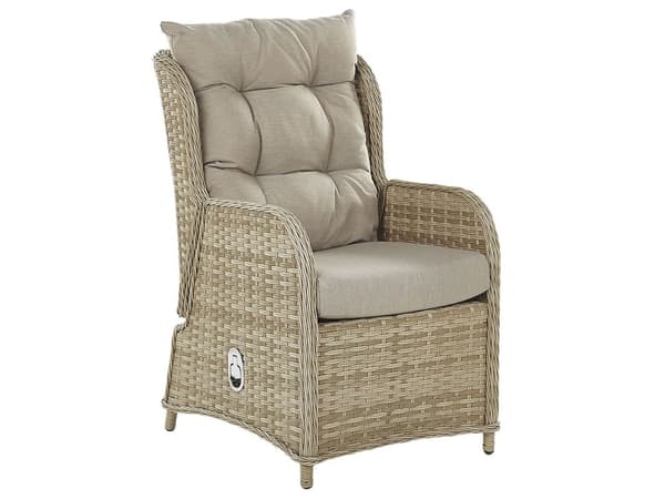 Loungegrupp för 2 Beige Konstrotting Aluminiumram Polyester Kuddar Härdat Glasbord med Hylla Traditionell