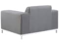 Miniatyrbild 10 av 11: Trädgård Loungegrupp Grå Tyg Vita Aluminiumben med Ottomans 5-sits Väderbeständig Utomhus