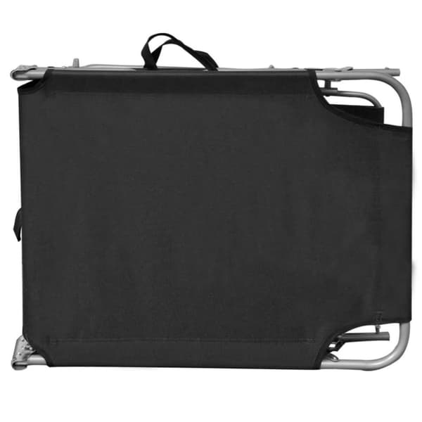 vidaXL foldbar liggestol med baldakin aluminium sort
