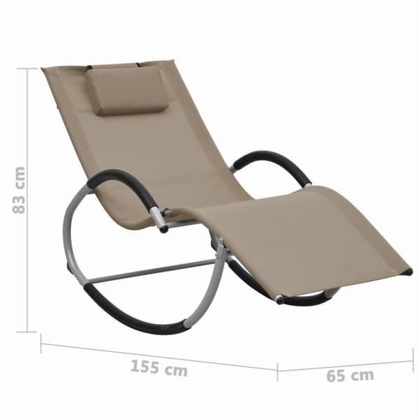 vidaXL Aurinkotuoli tyynyllä taupe textilene