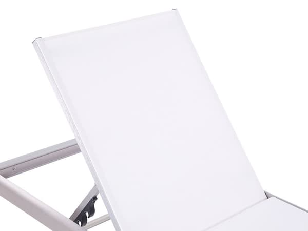 Aurinkotuoli valkoinen 64 x 93 x 198 cm alumiini tekstiilikuitu säädettävä UV-kestävä