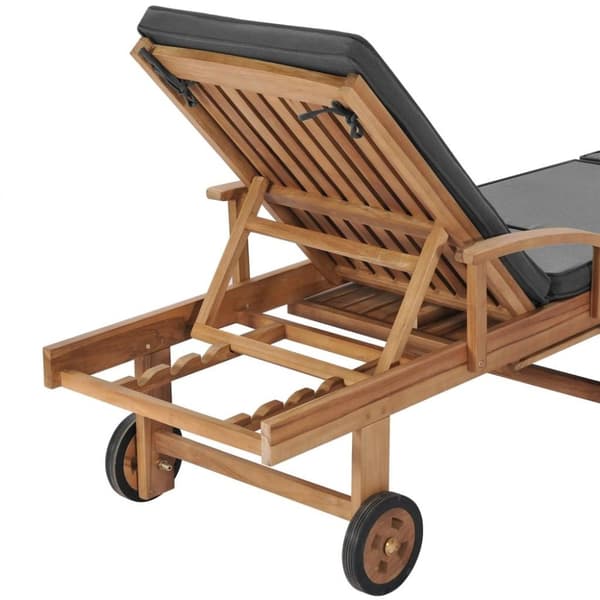 vidaXL Solsenger med puter 2 stk heltre teak grå