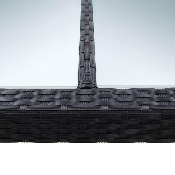 vidaXL Trädgårdsbord svart 200x200x74 cm konstrotting