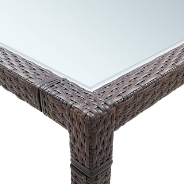 vidaXL havebord 200x200x74 cm polyrattan brun