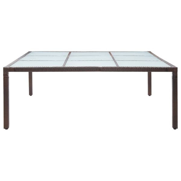 vidaXL havebord 200x200x74 cm polyrattan brun