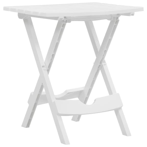 vidaXL Kokoontaittuva puutarhapöytä 45,5x38,5x50 cm valkoinen
