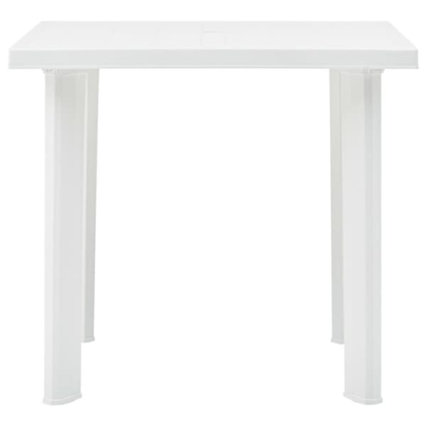 vidaXL Hagebord hvit 80x75x72 cm plast