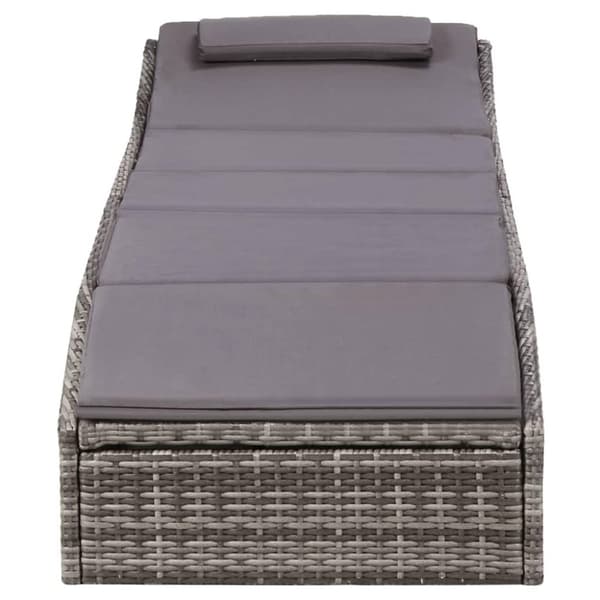 vidaXL liggestol med hynde polyrattan grå