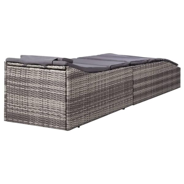 vidaXL liggestol med hynde polyrattan grå