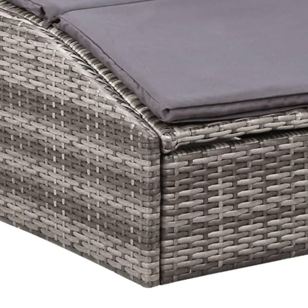 vidaXL liggestol med hynde polyrattan grå