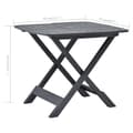 Miniatyrbillede 6 af 6: vidaXL foldbart havebord 79 x 72 x 70 cm plastik antracitgrå