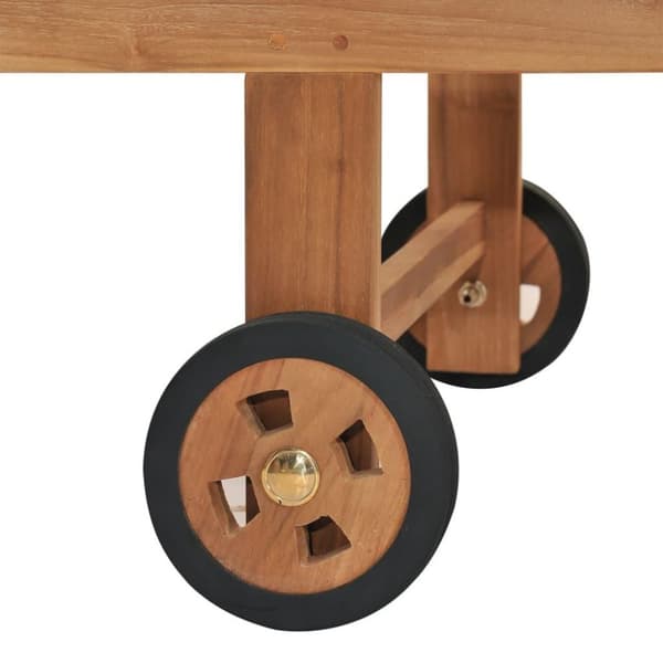 vidaXL Solsäng med dyna massiv teak grön