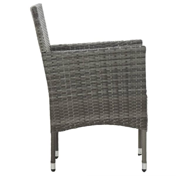 vidaXL spisebordsstole til haven 2 stk. polyrattan grå