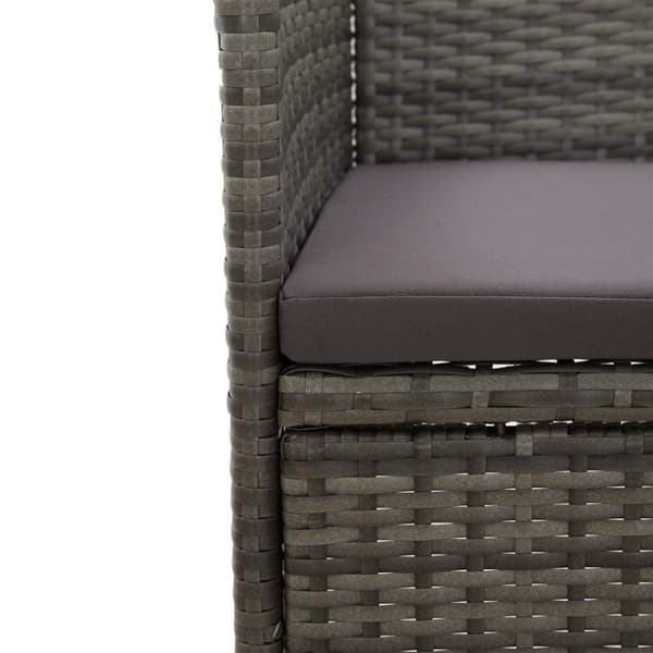 vidaXL spisebordsstole til haven 2 stk. polyrattan grå