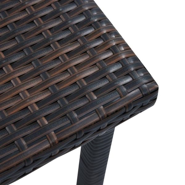 vidaXL havebord 40 x 40 x 40 cm polyrattan brun