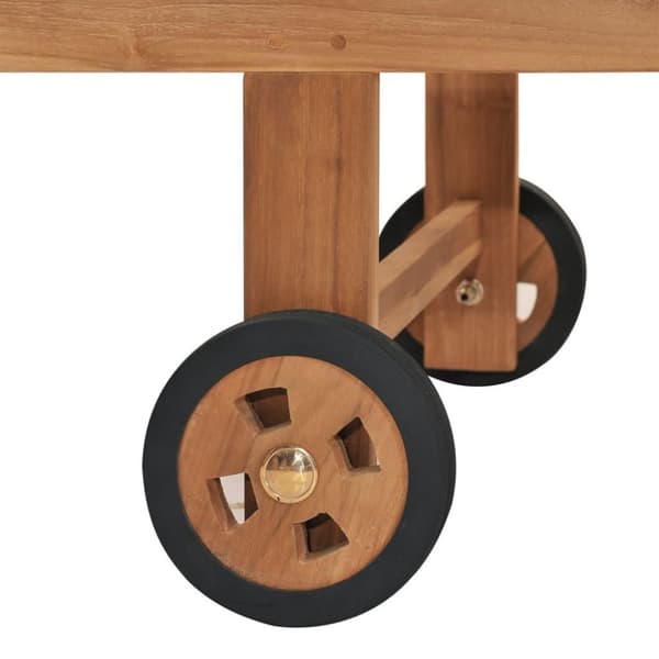 vidaXL Solsäng med dyna massiv teak gräddvit