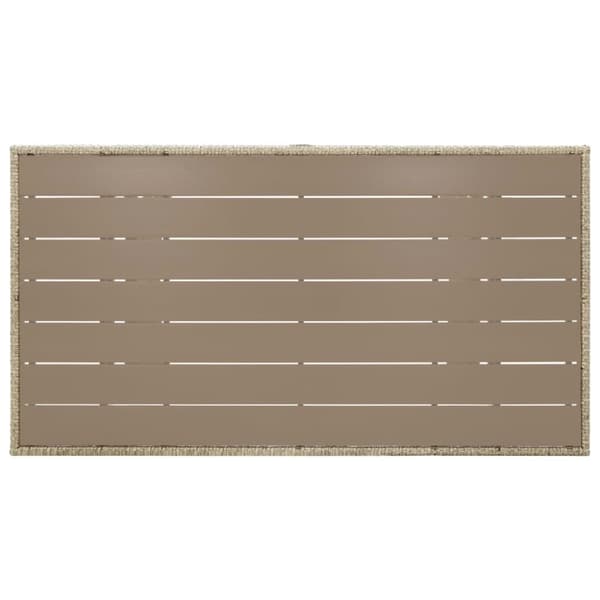vidaXL Puutarhapöytä harmaa 130x70x66 cm polyrottinki