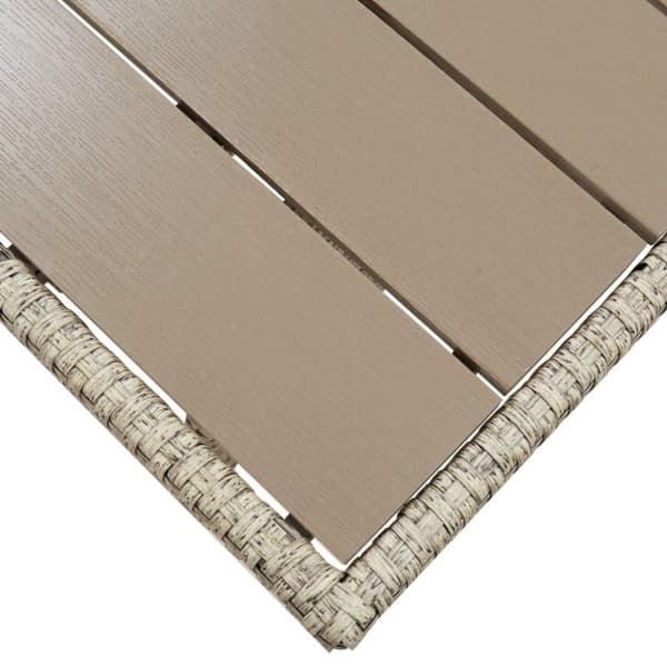 vidaXL Puutarhapöytä harmaa 130x70x66 cm polyrottinki
