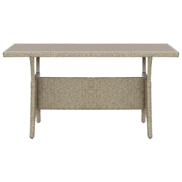 vidaXL Puutarhapöytä harmaa 130x70x66 cm polyrottinki