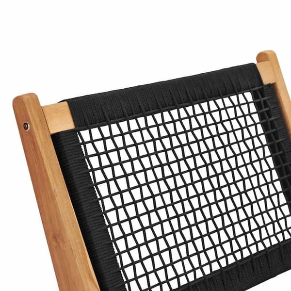 vidaXL Solseng med fotstøtte heltre teak tre og tau
