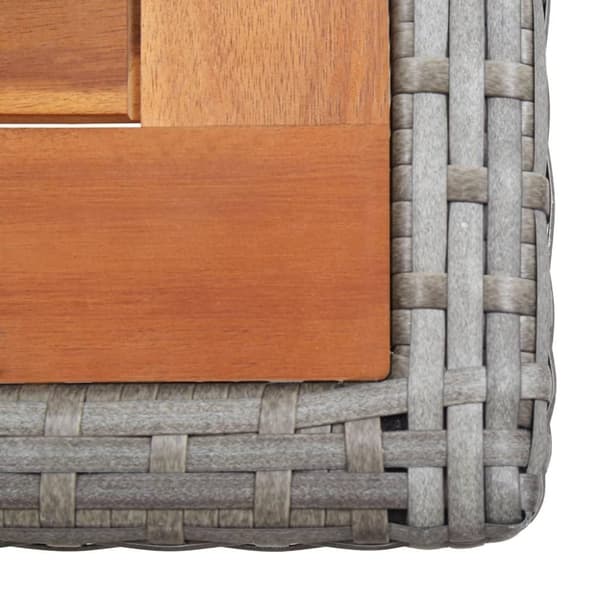 vidaXL havebord polyrattan og massivt akacietræ antracitgrå