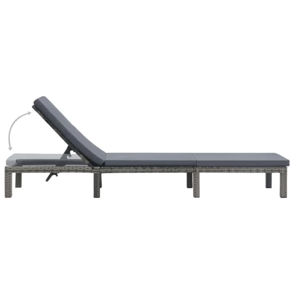 vidaXL liggestol med hynde polyrattan antracitgrå