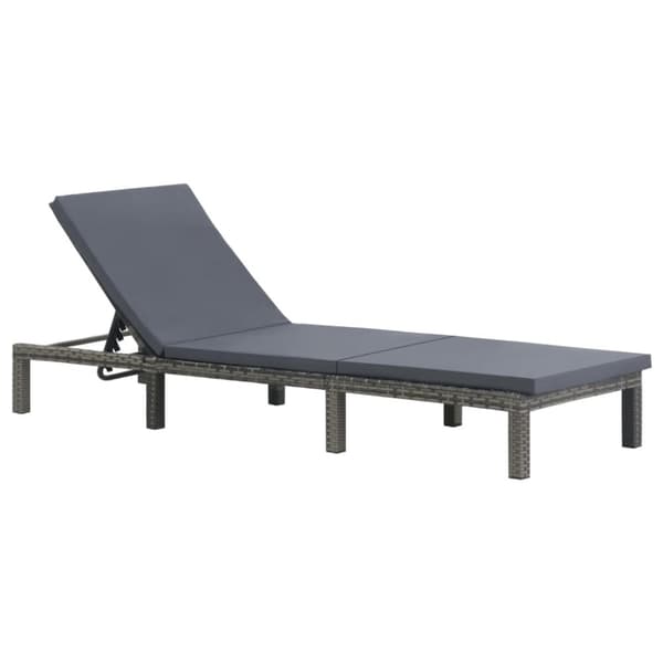 vidaXL liggestol med hynde polyrattan antracitgrå