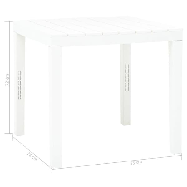 vidaXL havebord 78 x 78 x 72 cm plastik hvid
