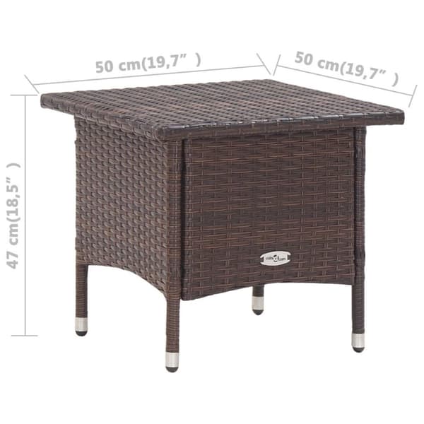 vidaXL Trädgårdsbord brun 50x50x47 cm konstrotting