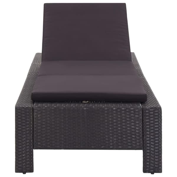 vidaXL solseng med hynde polyrattan sort